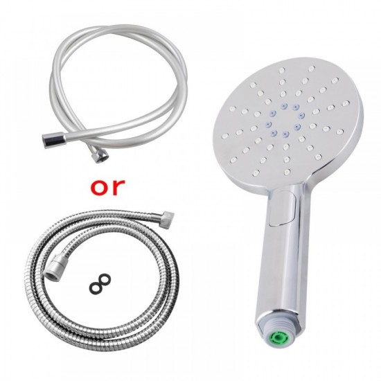 Round Chrome ABS 3 Function Handheld Shower with Shower Hose